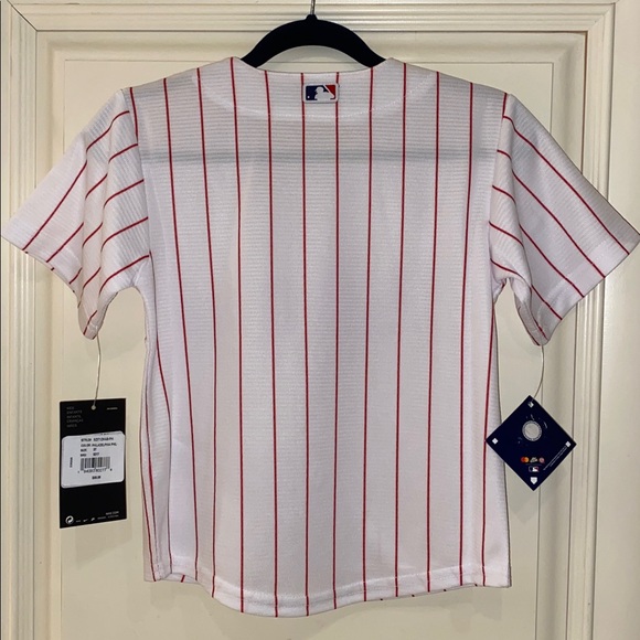 NIKE Philadelphia Phillies White & Red Pinstripe Home Blank Jersey in 3T - Picture 2 of 9